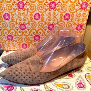 Paolo Benton’s Perforated Suede Pointed Toe Loafers